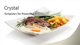  Presentation with french philosophers - Presentation theme having steaks french fries fried egg background and a  colored foreground