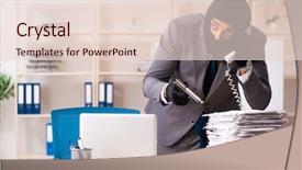  Presentation with gangster - Amazing presentation design having steal - male gangster stealing information backdrop and a lemonade colored foreground