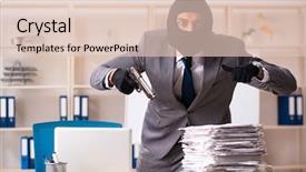  Presentation with gangster - PPT theme enhanced with steal - male gangster stealing information background and a lemonade colored foreground