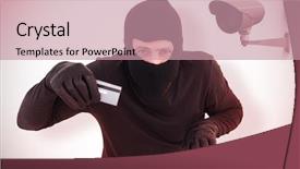  Presentation with cctv camera - Presentation consisting of steal identity against cctv background and a coral colored foreground