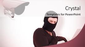  Presentation with cctv camera - Amazing slide set having steal identity against cctv backdrop and a white colored foreground