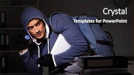  Presentation with personal data - Presentation theme having steal personal data in identity background and a  colored foreground