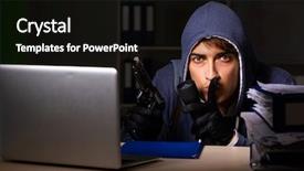  Presentation with personal data - Theme featuring steal personal data in identity background and a  colored foreground