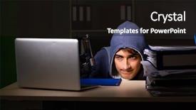  Presentation with personal data - Theme featuring steal personal data in identity background and a wine colored foreground