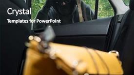  Presentation with crime - Cool new slide set with stealing bag from the car backdrop and a dark gray colored foreground