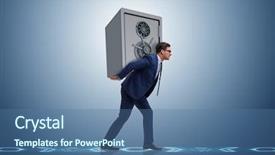  Presentation with banking bank vault door - Theme with stealing metal safe from bank background and a ocean colored foreground