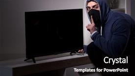  Presentation with apartment - Theme with stealing tv from apartment house background and a  colored foreground