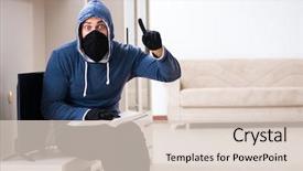  Presentation with house - PPT theme consisting of stealing tv set from house background and a lemonade colored foreground