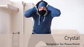  Presentation with house - Beautiful PPT layouts featuring stealing tv set from house backdrop and a  colored foreground