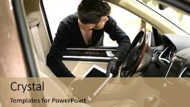  Presentation with car - Presentation design consisting of steals the tablet of car background and a  colored foreground