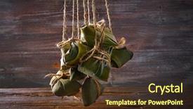  Presentation with zongzi recipe - Cool new presentation theme with steam boat - zongzi glutinous sticky rice dumplings backdrop and a tawny brown colored foreground