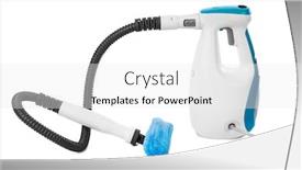  Presentation with steam - PPT theme enhanced with steam cleaner isolated on white background background and a white colored foreground