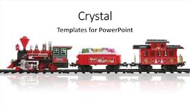  Presentation with steam - Presentation theme consisting of steam engines - colorful holiday christmas train background and a white colored foreground