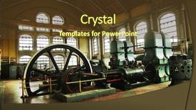  Presentation with industrial machines - Presentation theme having steam engines - industrial machines background and a tawny brown colored foreground