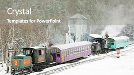  Presentation with railway - Presentation having steam engines - mount washington cog railway bretton background and a gray colored foreground