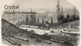  Presentation with railroad - Slide set consisting of steam engines - old illustration of union pacific background and a soft green colored foreground