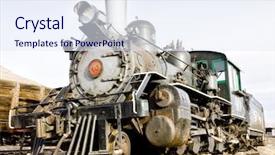  Presentation with stem - Slides enhanced with steam engines - stem locomotive in colorado railroad background and a sky blue colored foreground