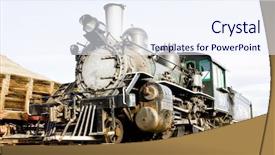 Presentation with stem - PPT theme consisting of steam engines - stem locomotive background and a sky blue colored foreground