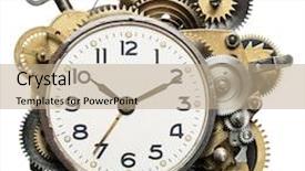  Presentation with stylized - Presentation theme with steam engines - stylized metal collage of clockwork background and a coral colored foreground