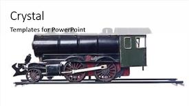  Presentation with steam - Beautiful slide deck featuring steam engines - vintage train set isolated backdrop and a white colored foreground