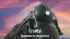  Presentation with steam - Presentation design featuring steam engines - worms-eye view of a vintage background and a dark gray colored foreground