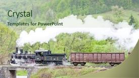  Presentation with steam train - Presentation enhanced with steam freight train 126 014 background and a mint green colored foreground