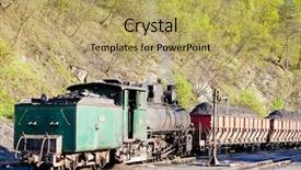  Presentation with freight delivery - Beautiful slides featuring steam freight train delivery point backdrop and a yellow colored foreground