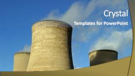  Presentation with steam generator - Theme with steam generator - power station background and a teal colored foreground