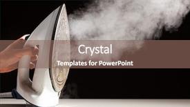  Presentation with steam generator - Audience pleasing slide set consisting of steam generator iron on black backdrop and a violet colored foreground