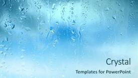  Presentation with water drop - Colorful slide deck enhanced with steam leak - natural blue water drop background backdrop and a sky blue colored foreground