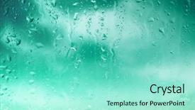  Presentation with gravity rain blue water drop splash - Presentation design consisting of steam leak - natural blue water drop background background and a arctic colored foreground
