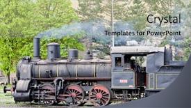  Presentation with steam - Slide deck with steam locomotive 126 014 resavica background and a mint green colored foreground