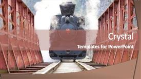  Presentation with steam - Amazing presentation theme having steam locomotive ciernohronska railway slovakia backdrop and a coral colored foreground