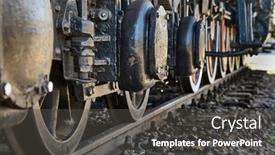  Presentation with steam - Slides having steam-locomotive-detail-with-cranks background and a dark gray colored foreground