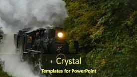  Presentation with steam - Amazing PPT layouts having steam-locomotive-in-autumn-forest backdrop and a tawny brown colored foreground