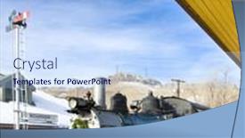  Presentation with railroad - Presentation theme having steam-locomotive-in-colorado-railroad background and a light blue colored foreground