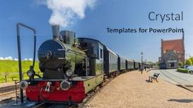  Presentation with steam - Presentation featuring steam-locomotive-medemblik-noord-holland background and a light blue colored foreground