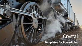  Presentation with steam - Theme enhanced with steam locomotive rolling by close background and a dark gray colored foreground