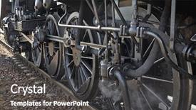 Presentation with steam - Audience pleasing presentation consisting of steam locomotive working machinery closeup backdrop and a dark gray colored foreground
