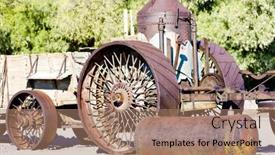  Presentation with furnace - PPT theme having steam-machine-furnace-creek-death background and a coral colored foreground