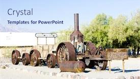  Presentation with furnace - Slide deck consisting of steam-machine-furnace-creek-death background and a sky blue colored foreground