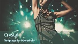  Presentation with punk - Theme enhanced with steam punk girl with googles background and a ocean colored foreground