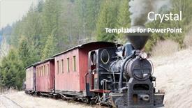  Presentation with steam train - Beautiful slide deck featuring steam train ciernohronska railway slovakia backdrop and a gray colored foreground