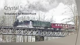  Presentation with steam train - Slides consisting of steam train near hradsko czech republic background and a white colored foreground