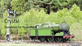  Presentation with steam train - PPT theme with steam train north yorkshire moors background and a mint green colored foreground