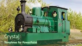  Presentation with tram - Theme featuring steam-tram-middelplaat-haven-rtm background and a ocean colored foreground