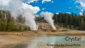  Presentation with turquoise - Amazing PPT theme having geysir - deatiled photo of a turquoise backdrop and a coral colored foreground