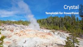  Presentation with steamboat - Audience pleasing presentation design consisting of steamboat geyser eruption backdrop and a teal colored foreground
