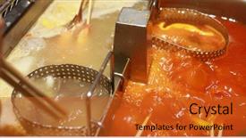  Presentation with steamboat - Presentation design enhanced with steamboat restaurant - chinese hot pot background and a red colored foreground