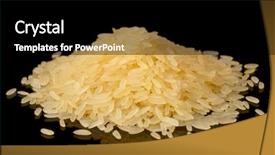  Presentation with rice grain - Slides featuring steamed basmati rice isolated background and a black colored foreground